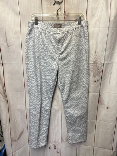 Chico's Women's Size 1.5 = US 10 Gray Animal Print Pants Ankle