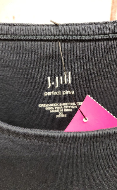 J Jill Women's Size XL Petite Navy Short Sleeve Top