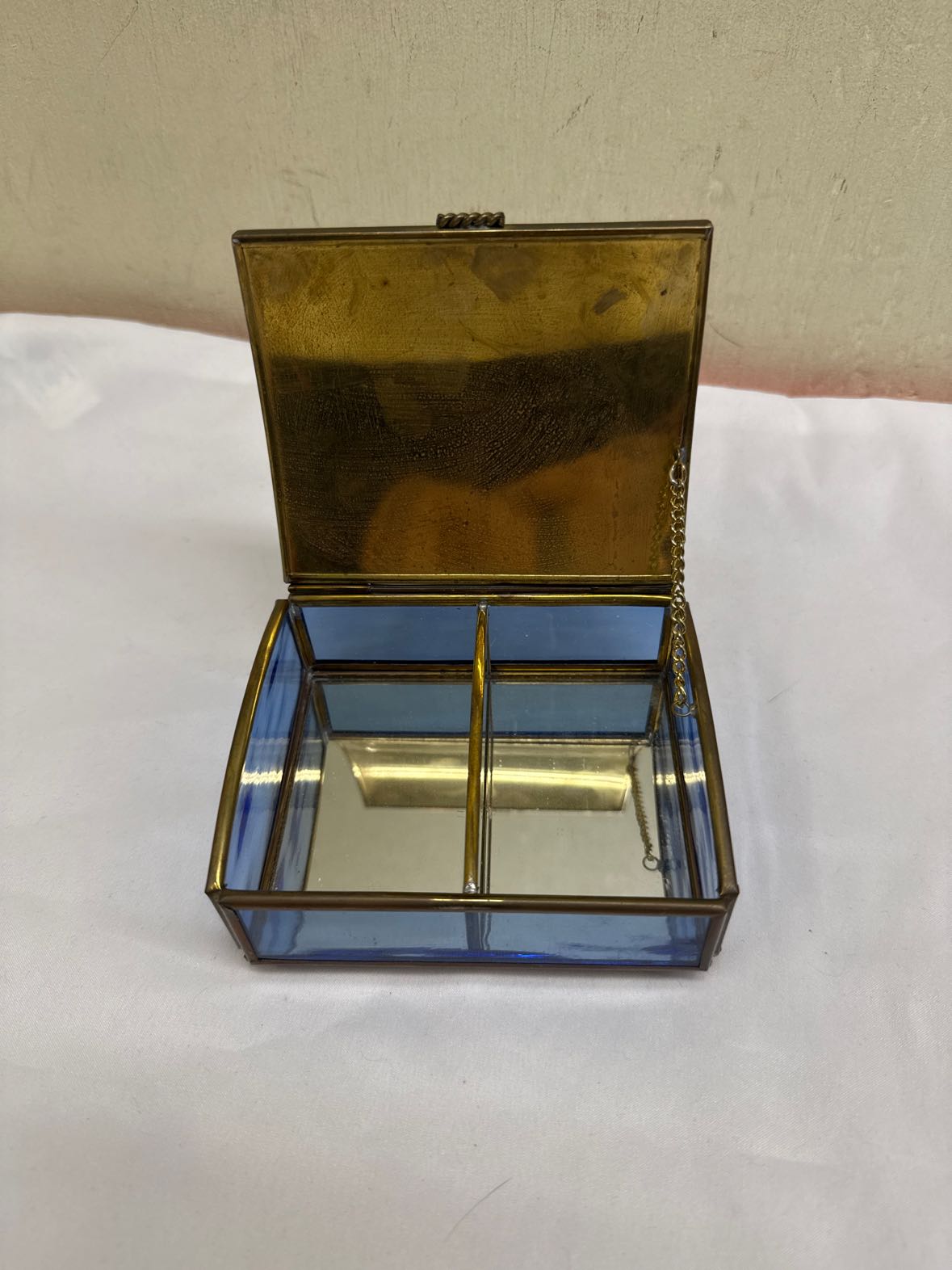 Enesco Corp. Blue Glass Trinket/Jewelry Box