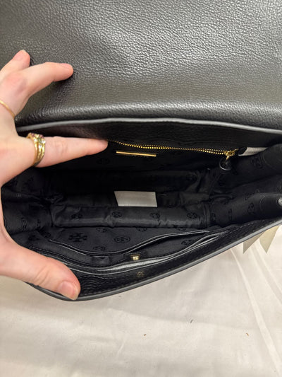 NWT Tory Burch Black/Ivory Duet Chain Lagre Convertible Shoulder Bag