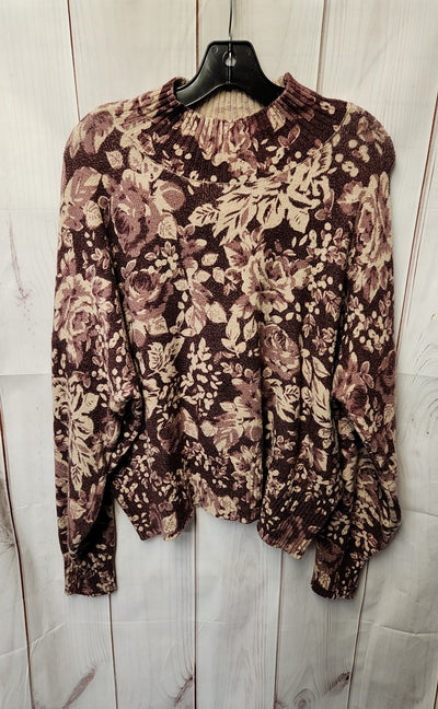 Lauren Conrad Women's Size XL Purple Floral Sweater