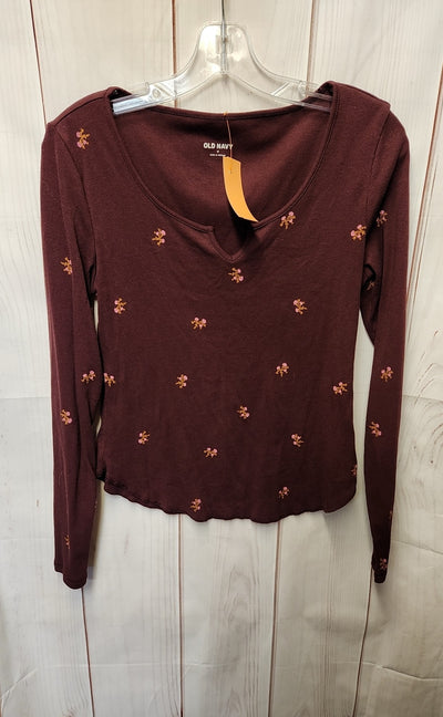Old Navy Women's Size M Maroon Long Sleeve Top
