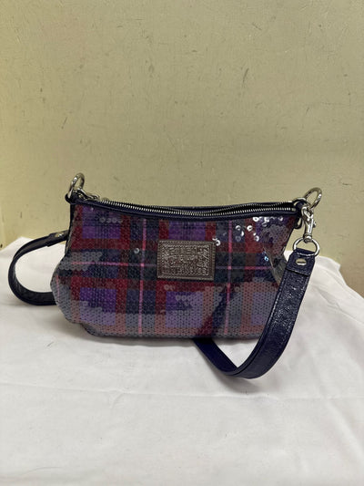 Coach 16048 Poppy Sequin Tartan Shoulder/Crossbody Purse Bag