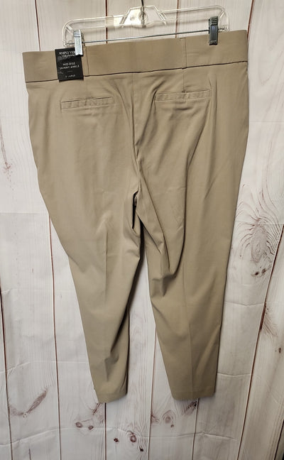 NWT Simply Vera Women's Size XL Beige Pants Mid Rise Skinny Ankle
