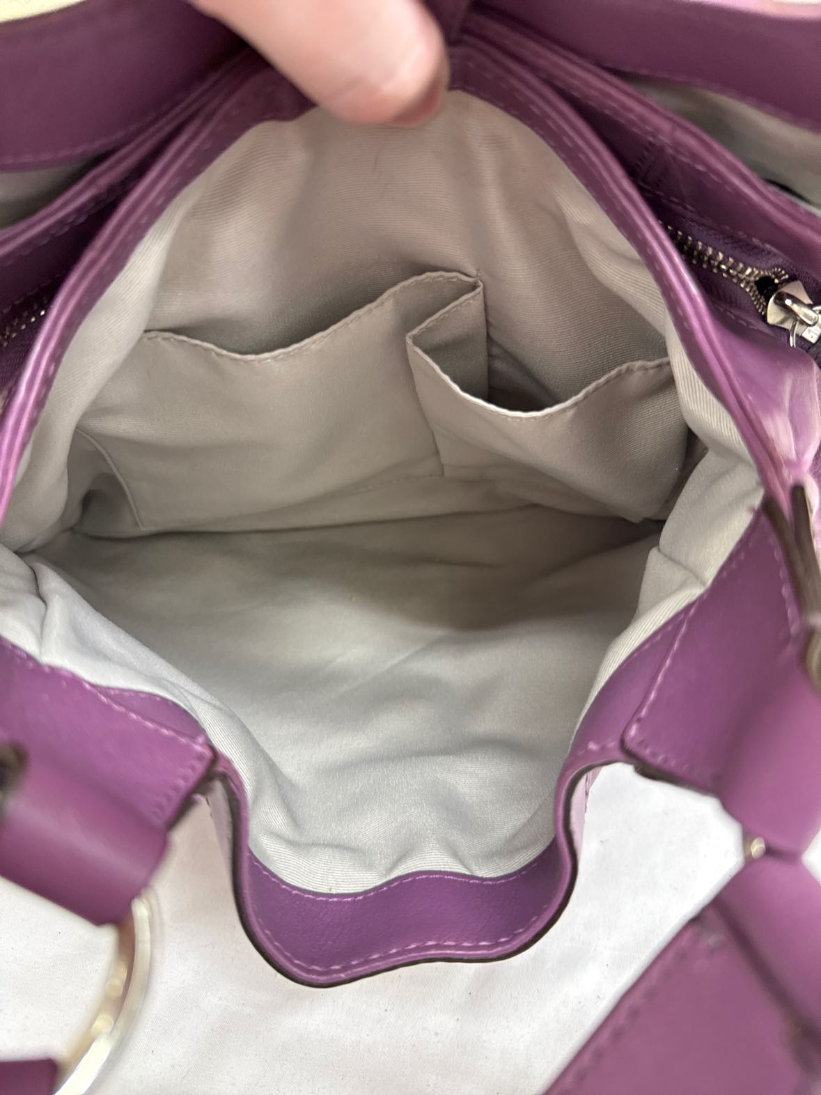 Coach F17219 Purple Leather Hobo Shoulder Purse Bag AS IS - marks