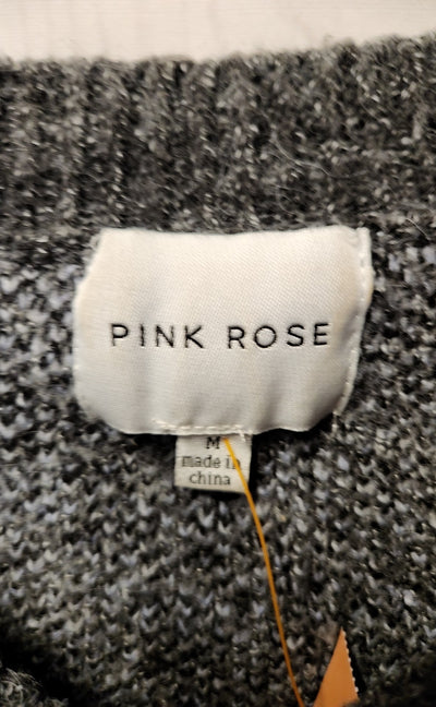 Pink Rose Women's Size M Gray Sweater