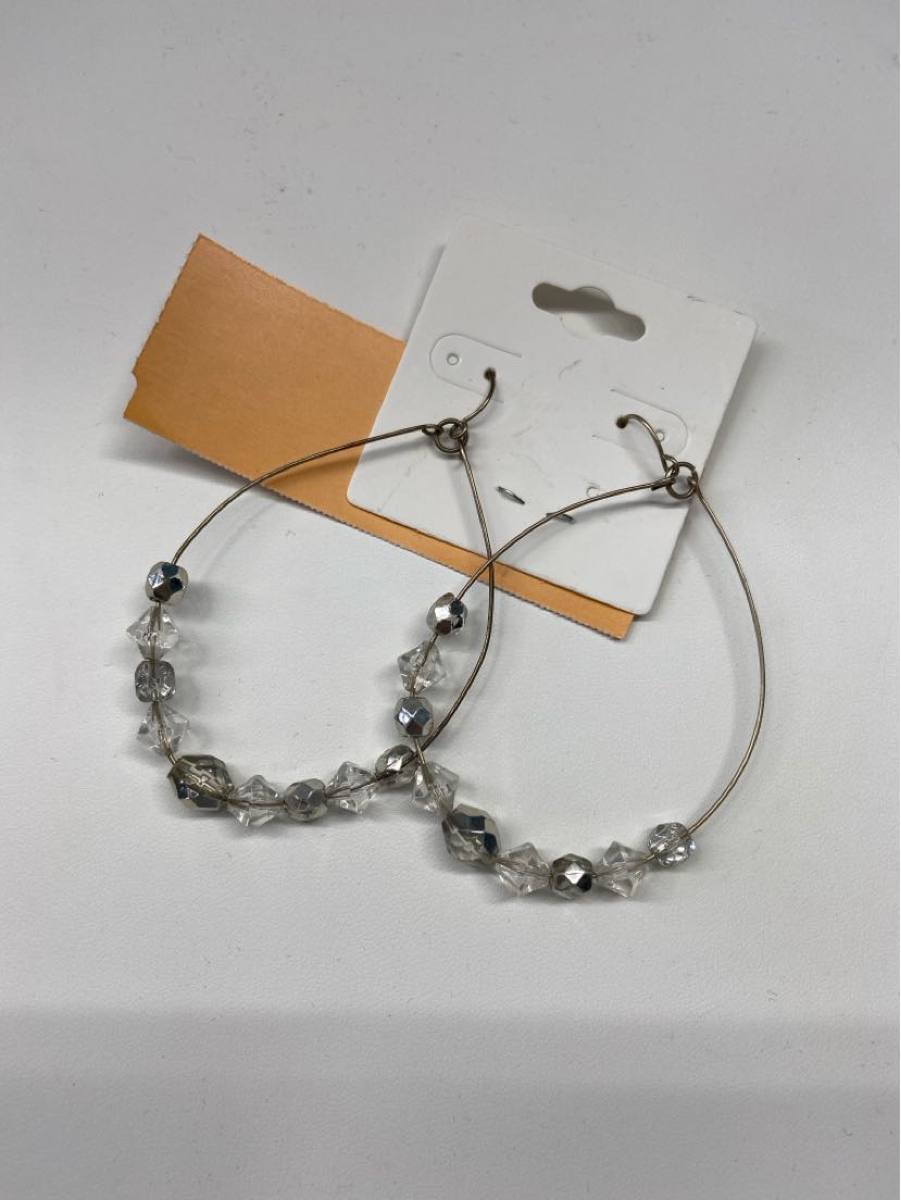 Clear Rhinestone Hoop Earrings