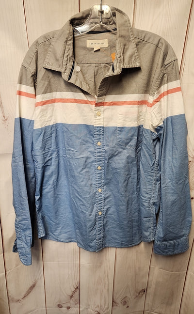 As Is - Wrinkled - Aeropostale Men's Size L Blue Shirt