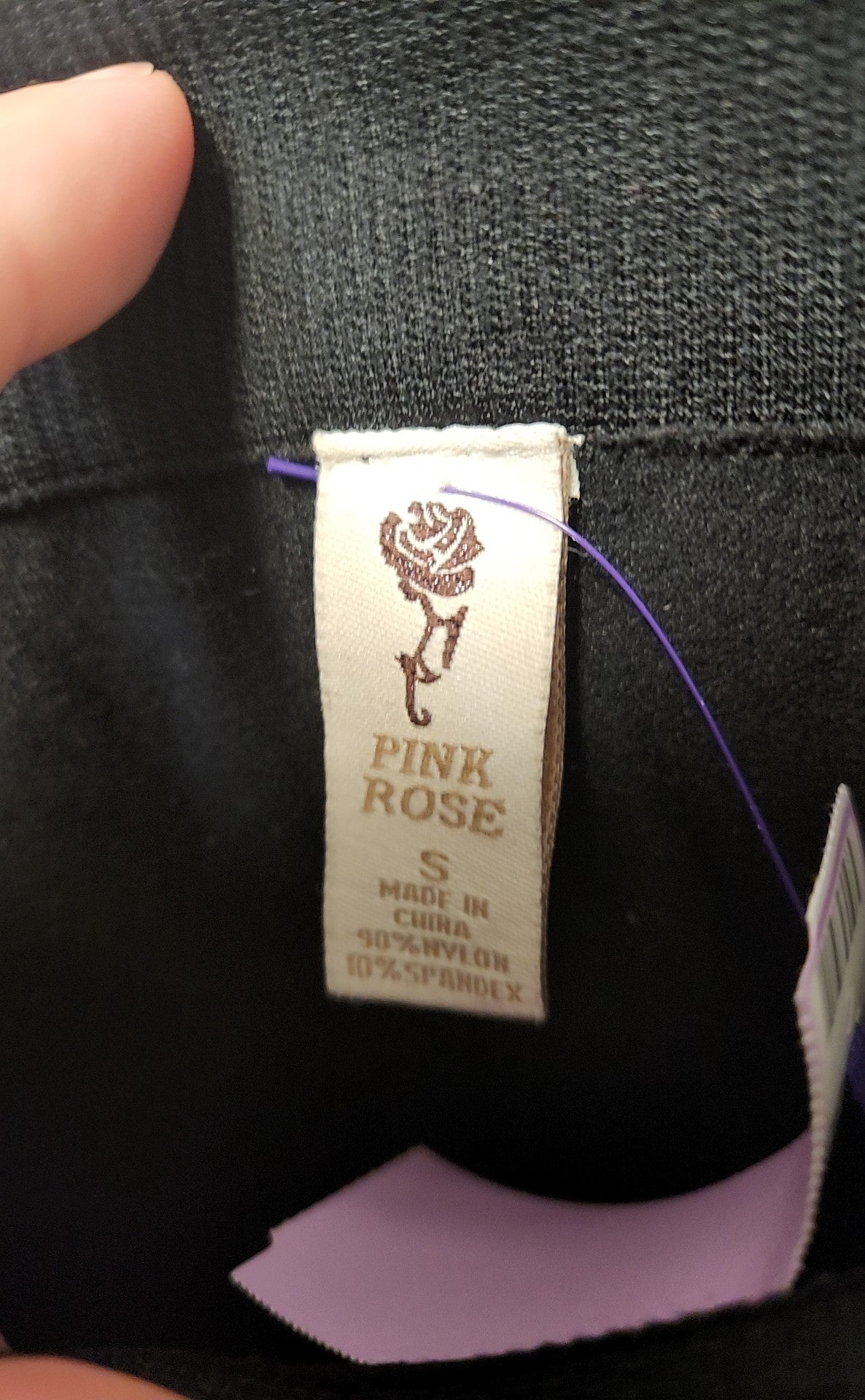 Pink Rose Women's Size S Black Leggings