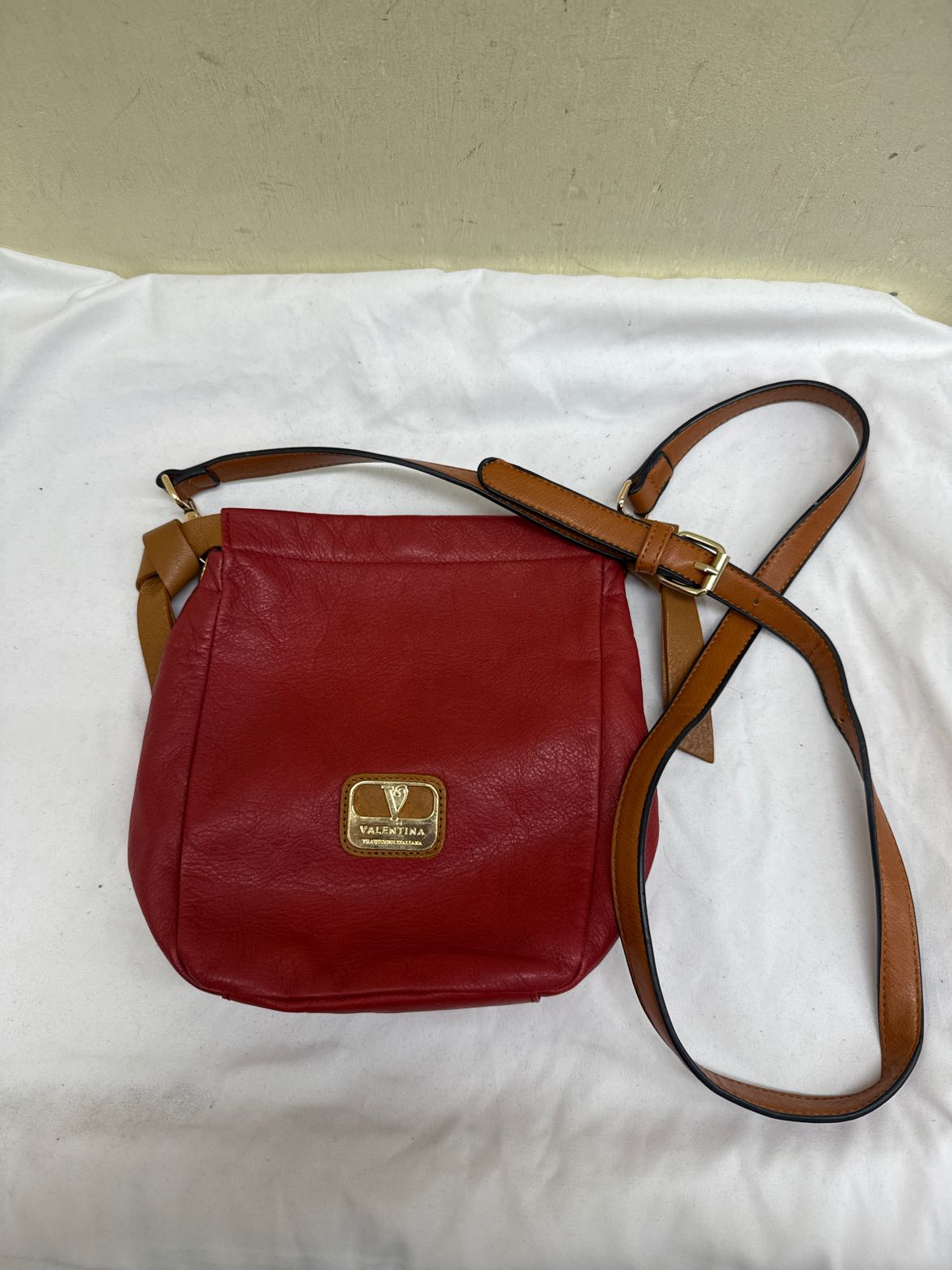 Valentina Red Leather Purse Bag