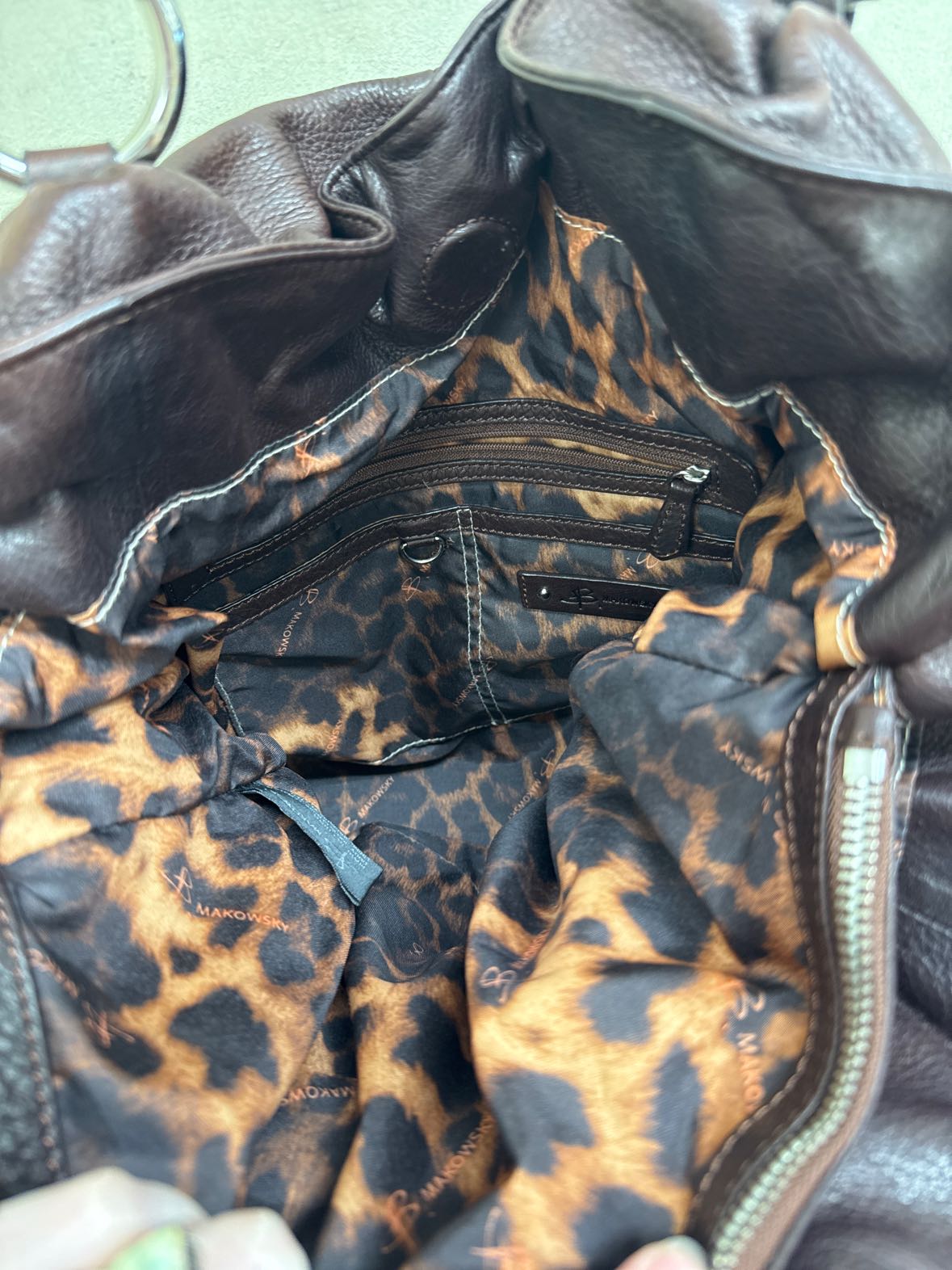 B Makowsky Brown Leather Purse Bag