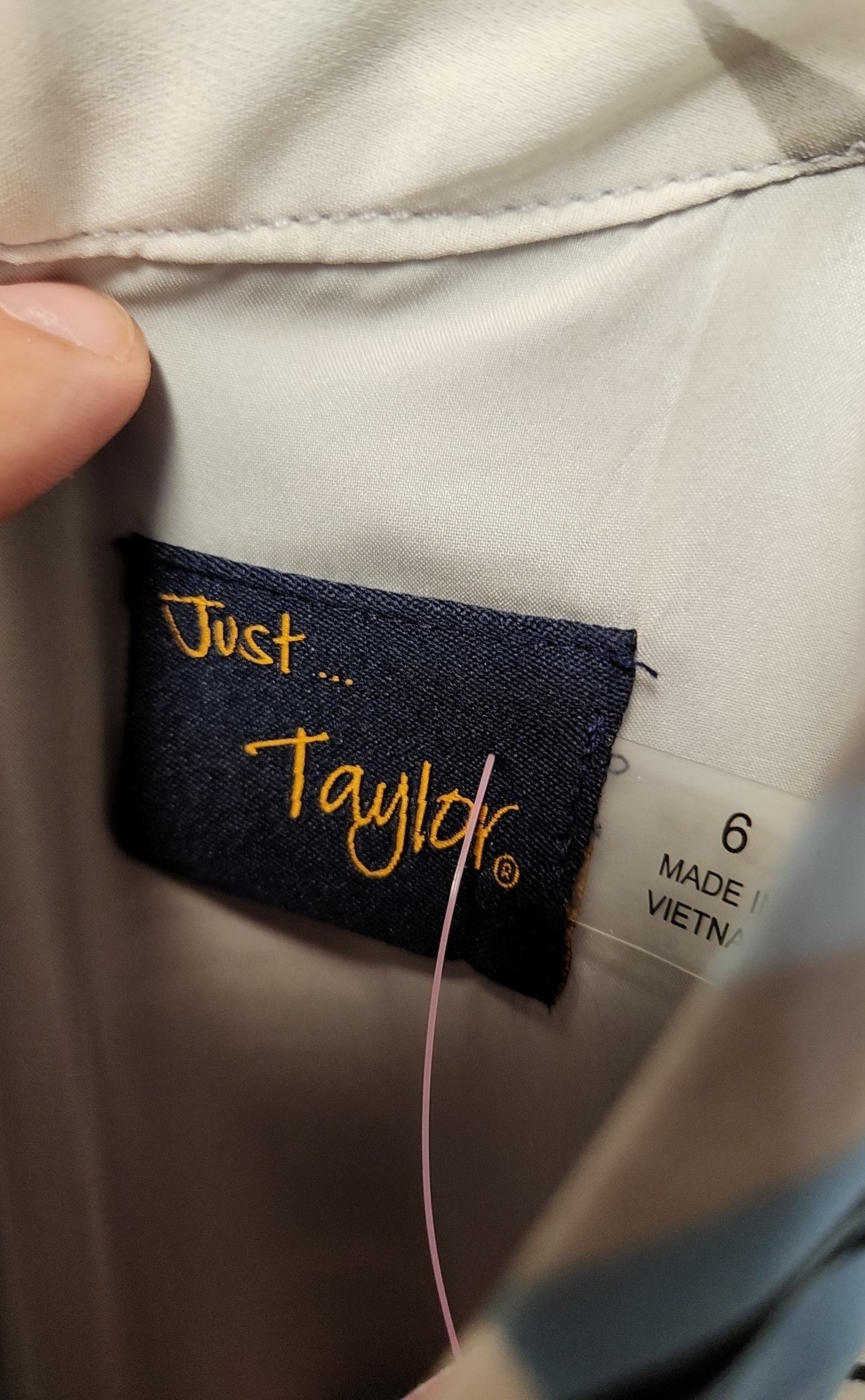 Just Taylor Women's Size 6 Gray & Blue Dress
