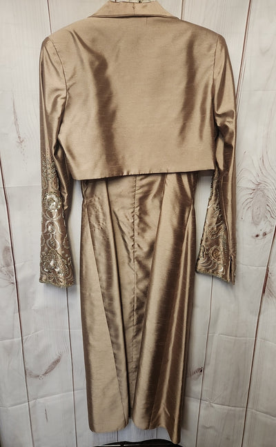 Xscape Women's Size 6 Gold Beaded Dress Set