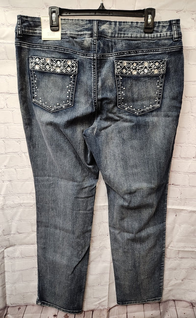 NWT Chico's Women's Size 3 = US 16 Blue Jeans Slim Leg