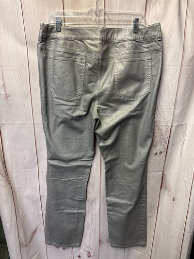 Chico's Women's Size 3 = US 16 Gray Metallic Jeans