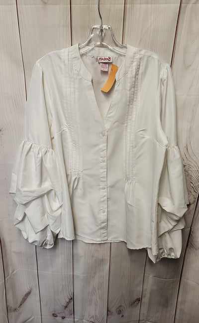 Madrag Women's Size L White Long Sleeve Top