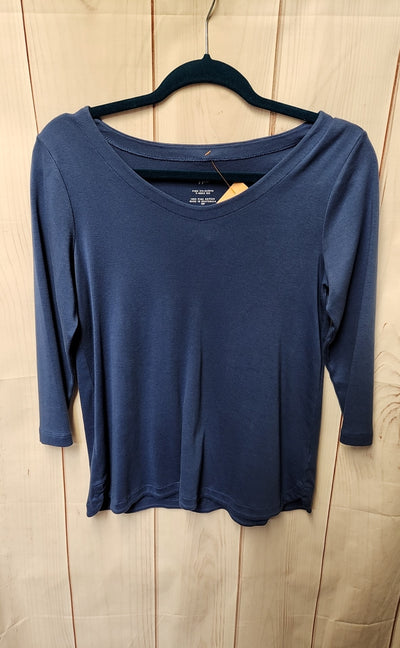 J Jill Women's Size XS Petite Blue 3/4 Sleeve Top