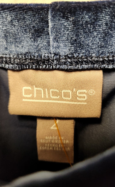 Chico's Women's Size 2 = US 12 Navy Velour Pants