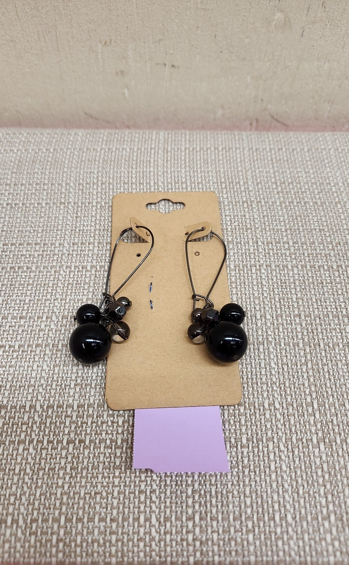 Black Beaded Earrings