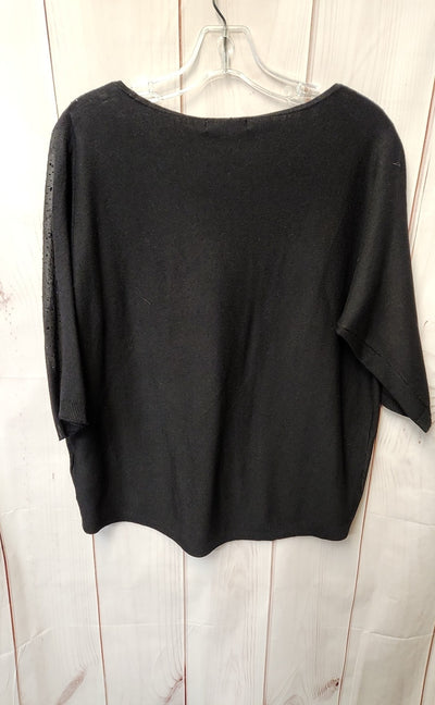 NWT Cable & Gauge Women's Size M Black Short Sleeve Top