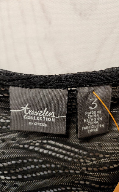 Chico's Travelers Women's Size 3 = US XL White & Black Poncho