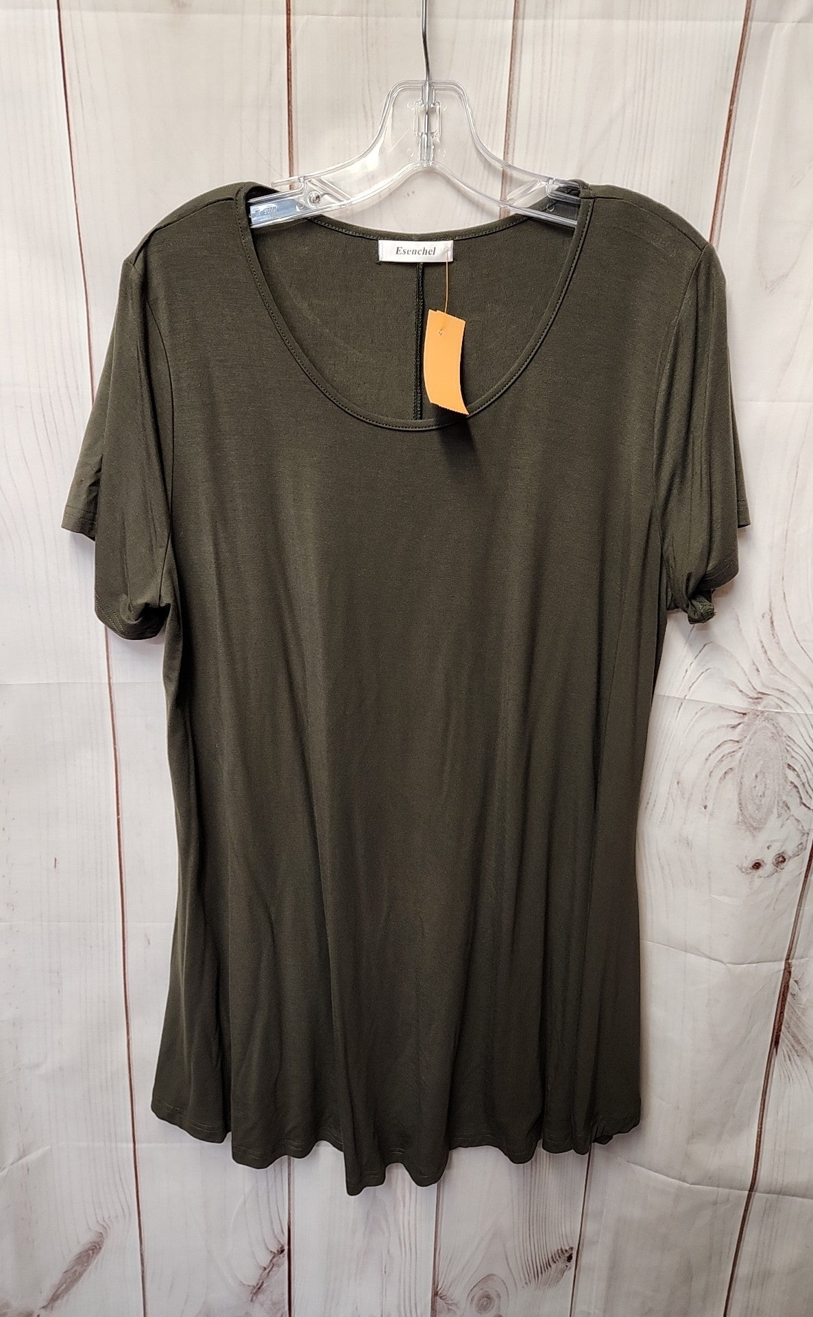 Esenchel Women's Size XL Olive Green 3/4 Sleeve Top
