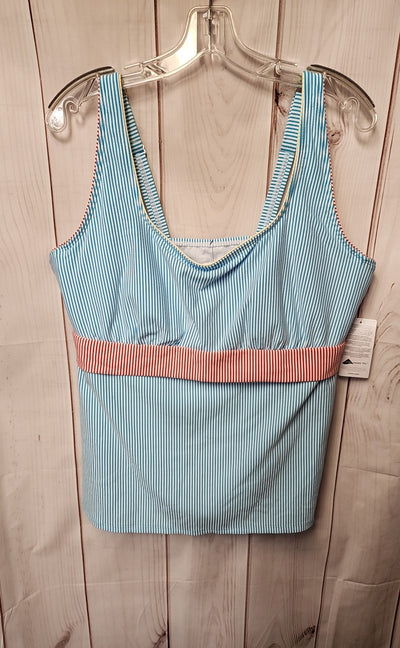 NWT Lands End Women's Size 18 DD Blue Swim Top