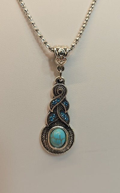 Blue Stone Pendant Necklace