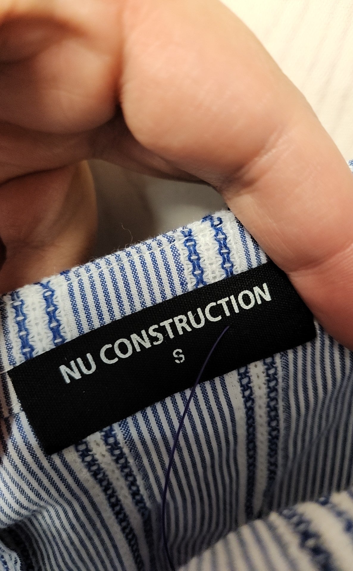Nu Construction Women's Size S Blue Short Sleeve Top