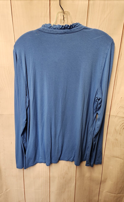 Talbots Women's Size L Blue Long Sleeve Top