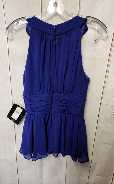 NWT JS Boutique Women's Size 6 Blue Sleeveless Top