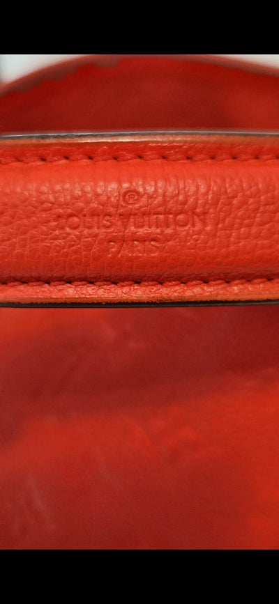 COA Louis Vuitton Red Leather Monogram Empreinte Metis Hobo Bag Purse Shoulder