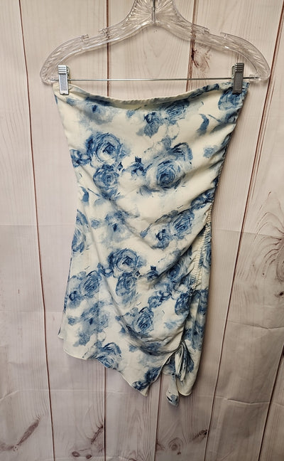 LA Hearts Women's Size XS White & Blue Floral Dress