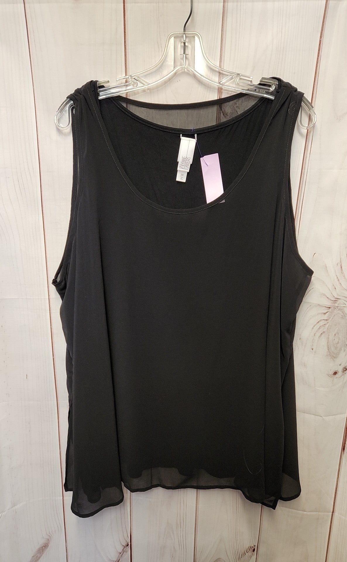 Wynne Layers Women's Size 2X Black Sleeveless Top