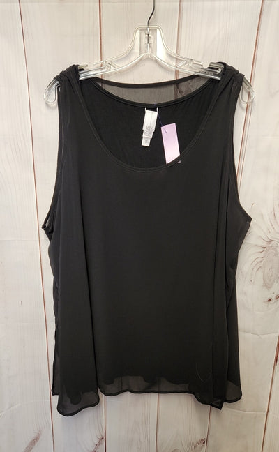 Wynne Layers Women's Size 2X Black Sleeveless Top