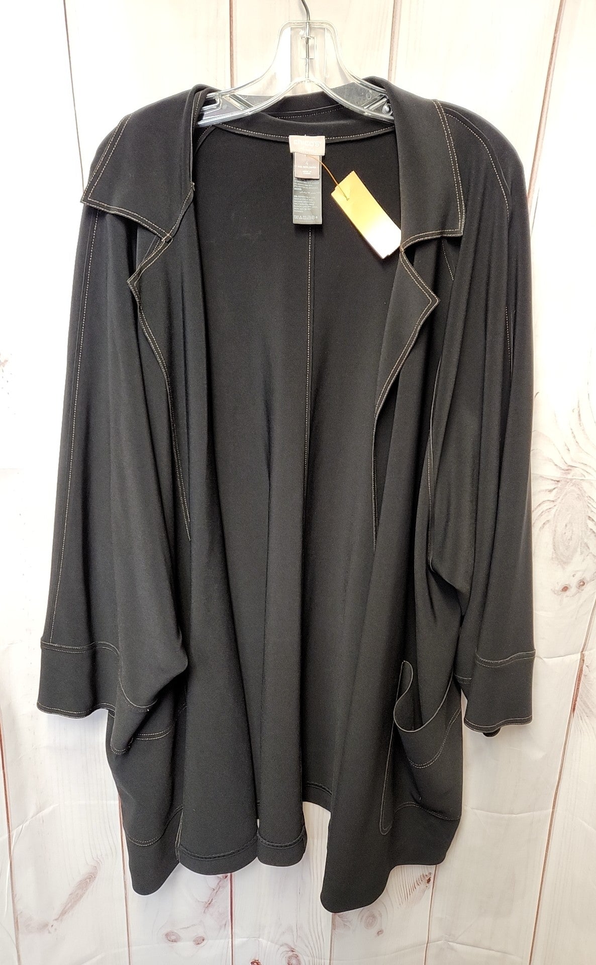 Chico's Travelers Women's Size 4 = US 20/22 Black Cardigan