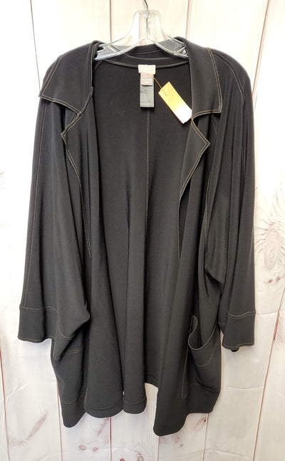 Chico's Travelers Women's Size 4 = US 20/22 Black Cardigan
