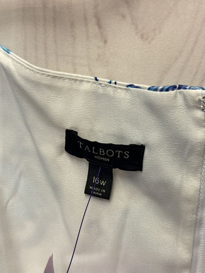 Talbots Women's Size 16 White & Blue Dress
