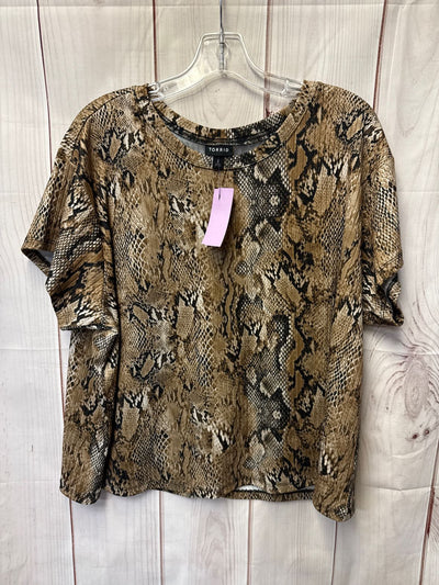 Torrid Women's Size 2X Brown Short Sleeve Top