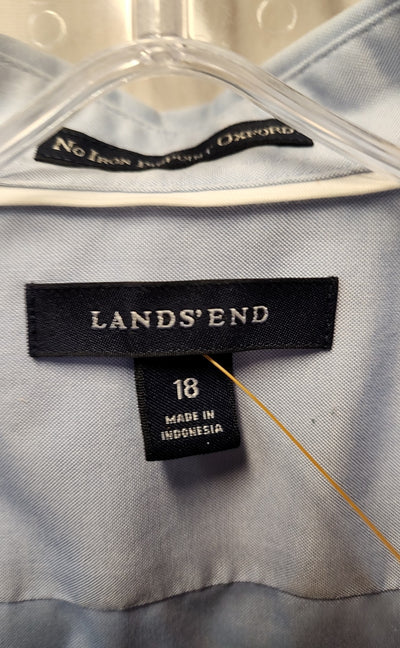 Lands End Women's Size 18 Light Blue Long Sleeve Top