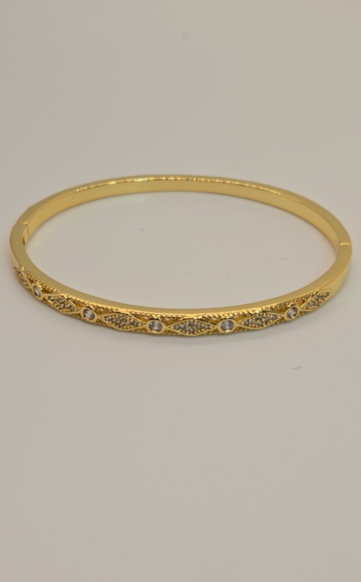 Gold Crystal Rhinestone Bangle Bracelet