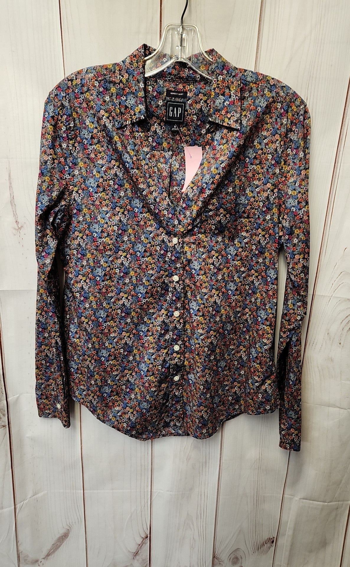 Gap Women's Size S Blue Floral Long Sleeve Top