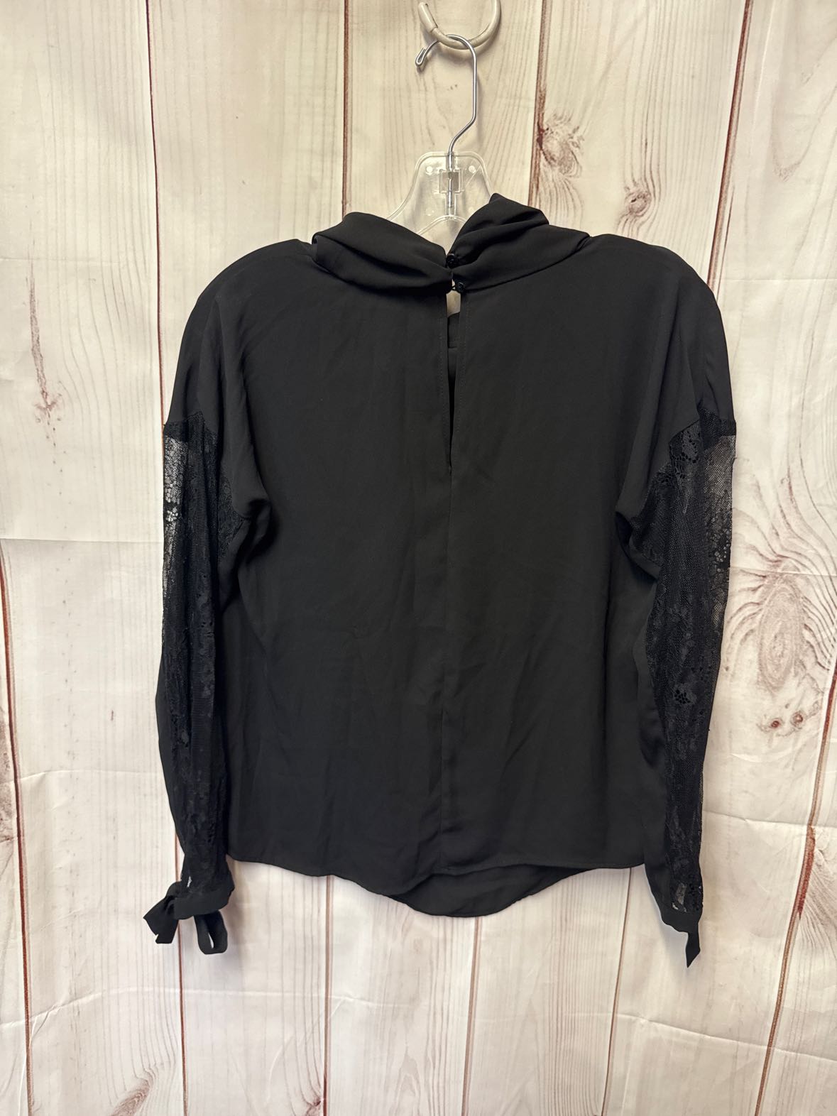 Zara Women's Size S Black Lace Long Sleeve Top