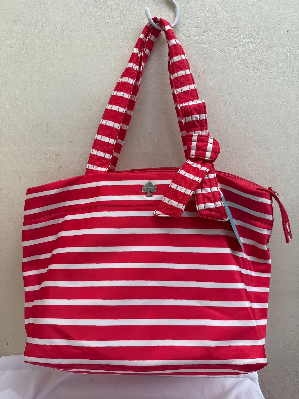 NWT Kate Spade Red Stripe Diaper/Tote Bag
