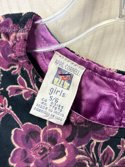 NWT Vintage April Cornell Girl's Size 5/6 Purple Dress