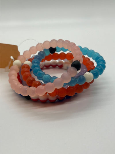 Lokai 5 Piece Lot Bracelet Set Pink Purple Blue Red American Flag