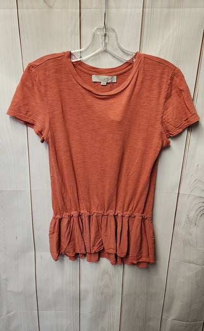 Loft Women's Size XS Red Short Sleeve Top