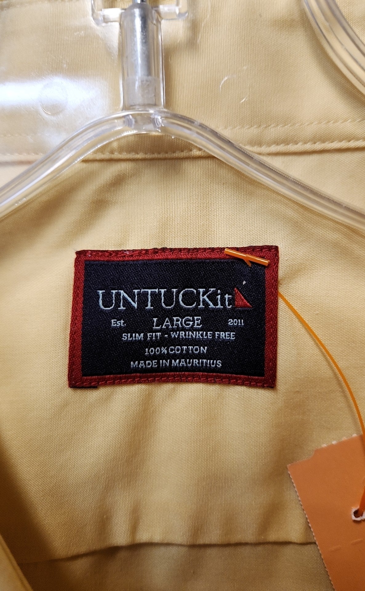 Untuckit Men's Size L Yellow Shirt