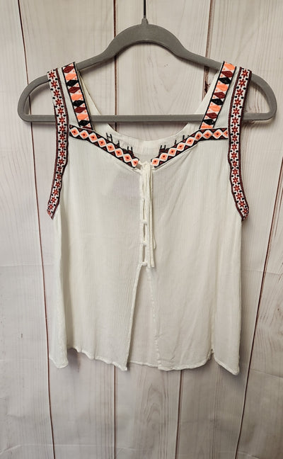 Andree Women's Size L White Sleeveless Top