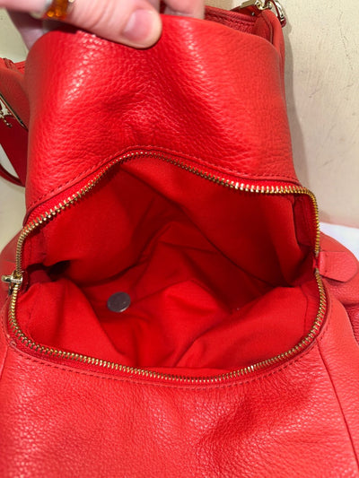 Coach Madison Phoebe F34495 Coral Orange Pebbled Leather Shoulder Bag Purse